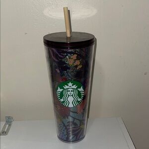 Starbucks Floral Tumbler with Straw - Multicolor